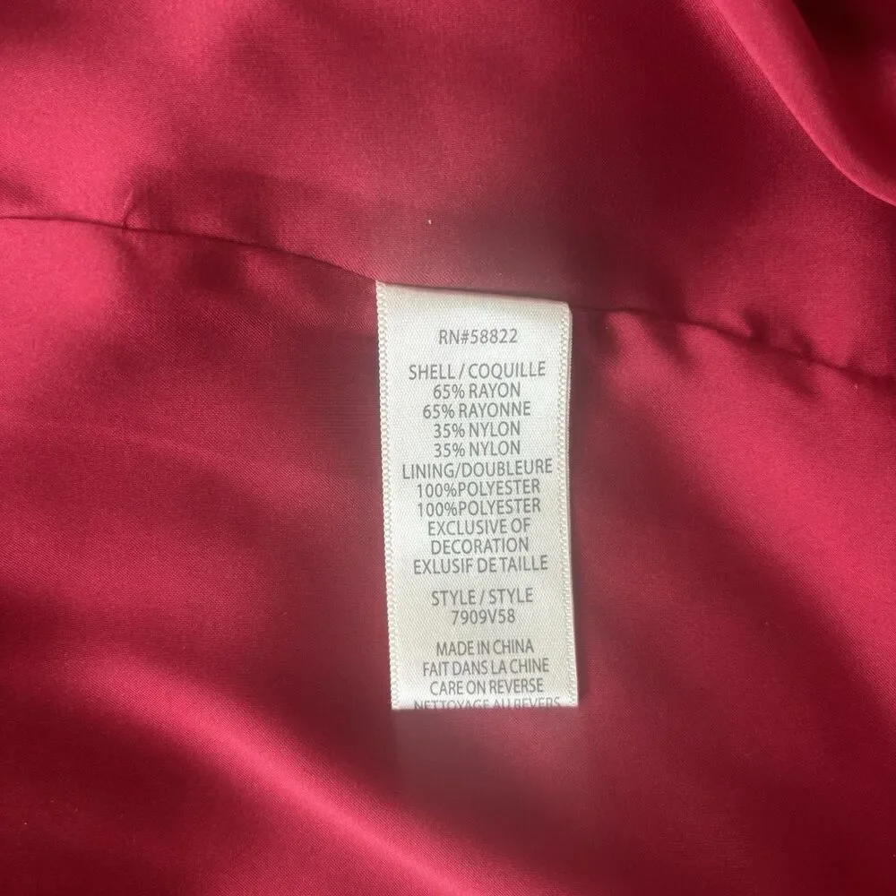 Red Black Womens Damask Dress Size M Velvet Ornate Cocktail Romantic Tapestry - Picture 12 of 15